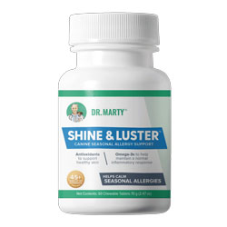 Dr. Marty Shine and Luster Skin Health & Seasonal Allergy Support Dog Supplement